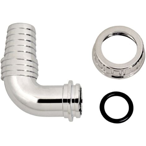 GO PLAST Pipetta curva per scarico lavatrice o lavastoviglie in pp cromato 1 - 17mm a 22mm