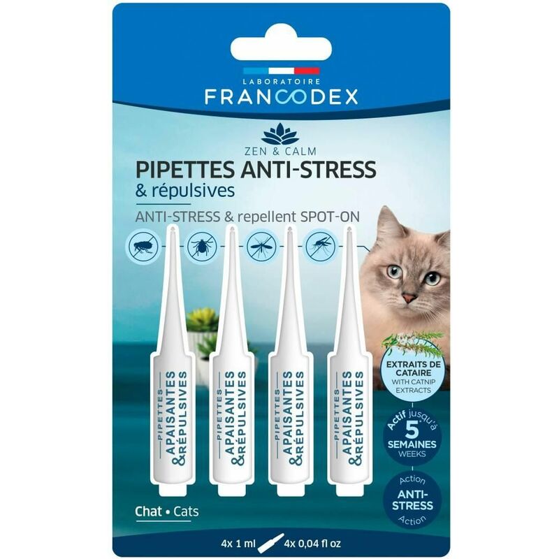 Pipettes Anti Stress Repulsives Pour Chat X4