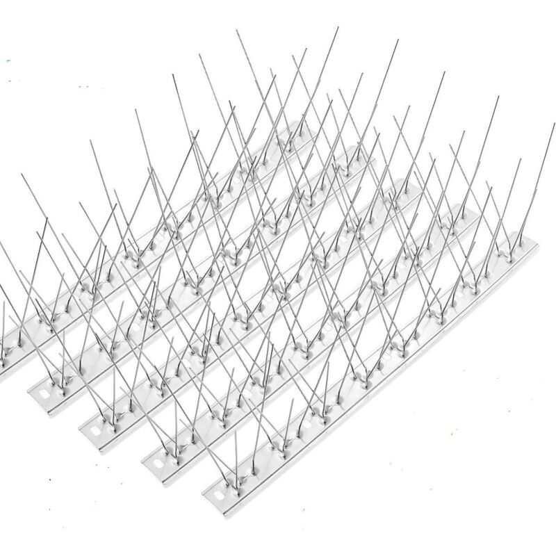 Pique Pigeon,Anti Oiseaux en Acier Inoxydable Pointes d'oiseaux en Acier Défense des Pigeons Répulsif Oiseaux Pics Anti Corbeaux,5 Mètres
