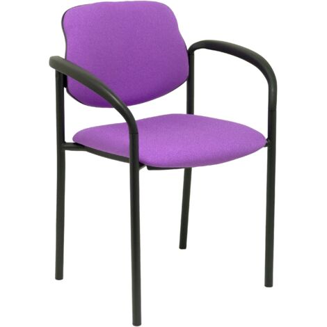 Piqueras y crespo Villalgordo Silla confidente de 4 patas, con brazos y estructrua negra tejido BALI color lila