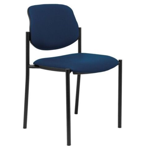 Piqueras y crespo Villalgordo Silla confidente de 4 patas y estructrua negra tejido Similpiel color azul marino