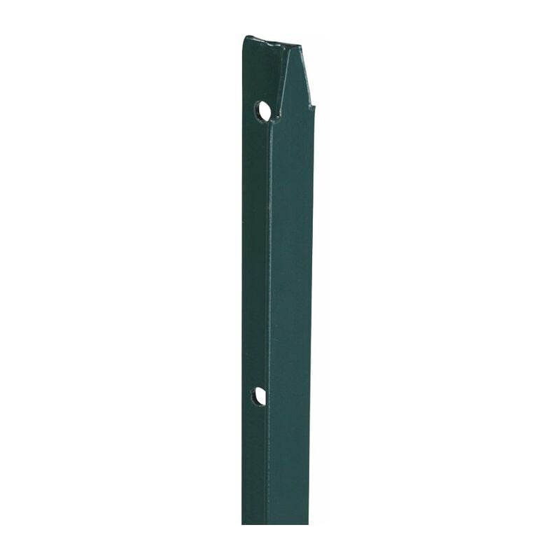 Piquet de clôture simple en T plastifié vert Filiac - H.2,25 m - Section 30 x 30 mm