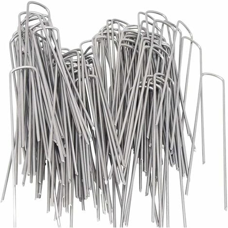 Piquet de Fixation Jardin, Piquet de Tente, Toile de Paillage, Piquet pour Bache de Paillage, Sardines Feutre Geotextile Piquet De Paillage Lot de 50