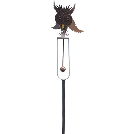 Piquet de hibou en métal brun gris, spinner à vent à bascule, support pour plantes de jardin,Red,France