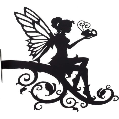 Piquet de jardin, bouchon rouillé, figurine de fée elfe, silhouette en métal, figurine décorative de jardin patinée, figurines de jardin en fer, figurine de jardin S