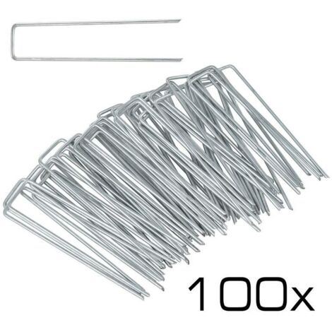 Piquet de jardin de fixation pour toile de paillage en acier x 100