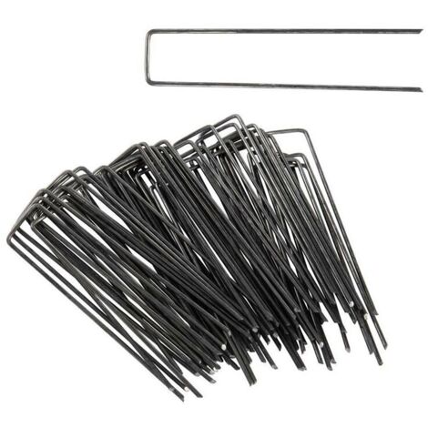 Piquet de jardin de fixation toile de paillage 150 x 40 mm en acier x 50
