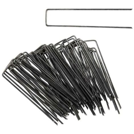Piquet de jardin de fixation toile de paillage 150 x 40 mm en acier x 50