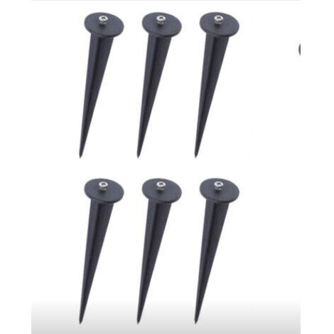 Piquet de jardin en plastique noir - Support de lampe 6 Pack，Ø35160mm
