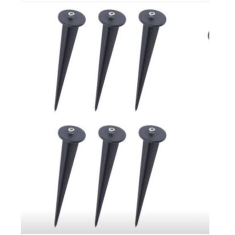 Piquet de jardin en plastique noir - Support de lampe 6 Pack,Ø35X160mm