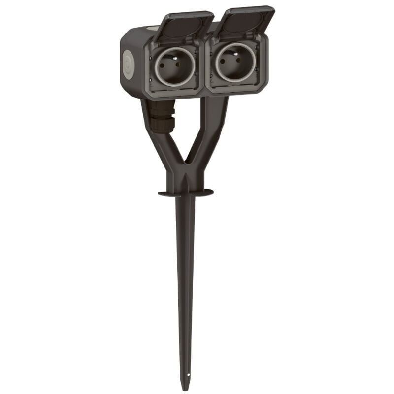 Piquet de jardin Plexo avec 2 prises précâblées anthracite Legrand 069749L
