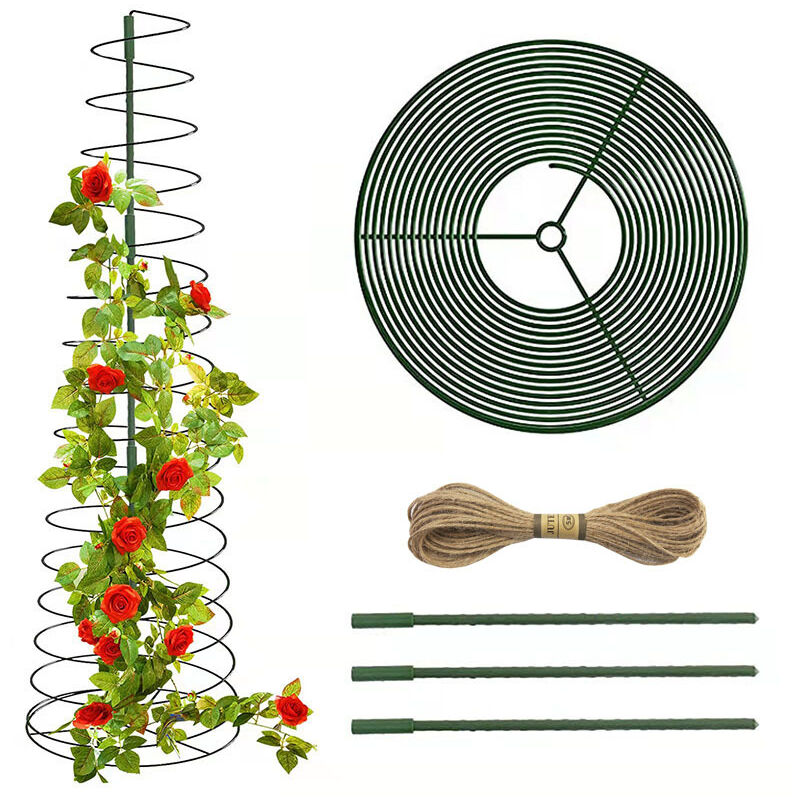 Linghhang - Piquet de soutien en spirale pour balcon tomate légumes vigne, support télescopique grimpant pour jardin - green