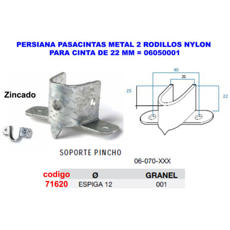 Piquet de support aveugle n° 3, pic 12 zingué 06070001