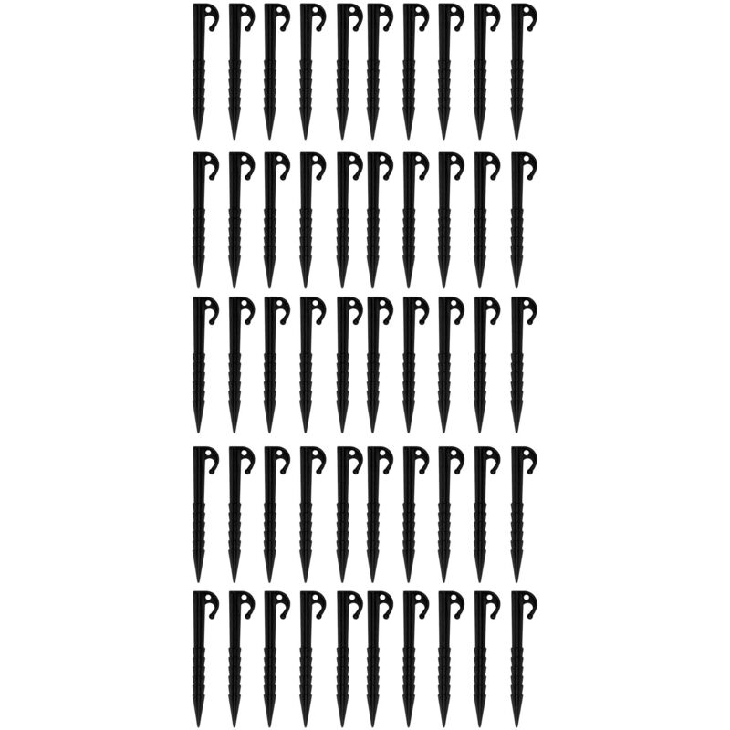 Piquet de tente en plastique, 50 pièces, 5,5 pouces, piquet de sable dentelé, ABS haute résistance, pointe de plage extérieure, clou de tente pour