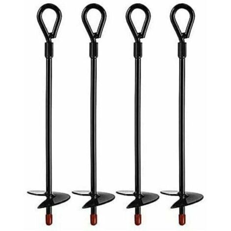 Piquet de terre 15 pouces (38 cm) – Acier massif – Ancrage pour tentes, trampolines et balançoires – Lot de 4 ancres