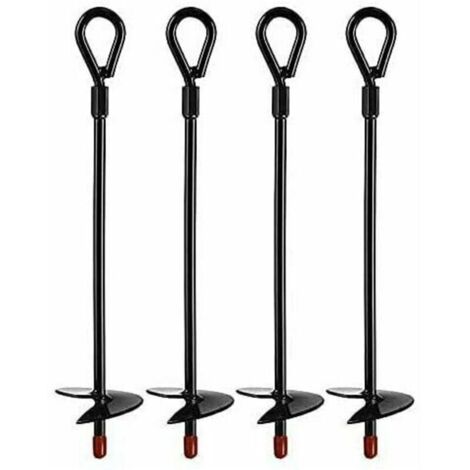 Piquet de terre,Ancres au Sol , ancrages de terre robustes pour Tarières de 5 Pouces, Ancrage au sol Ensembles pour tentes, auvents, abris, Trampolines et balançoires (4 pcs)