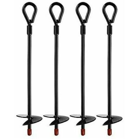 Piquet de terre,Ancres au Sol , ancrages de terre robustes pour Tarières de 5 Pouces, Ancrage au sol Ensembles pour tentes, auvents, abris, Trampolines et balançoires (4 pcs)