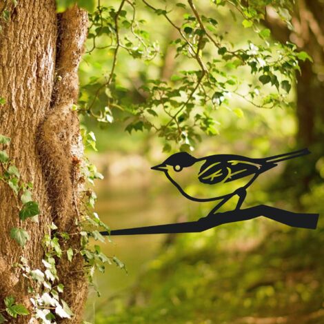 Piquet décoratif en fer Blackcap pour arbre/décoration de jardin/idée cadeau pour les ornithologues amateurs