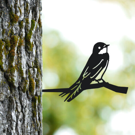 Piquet décoratif en fer pour arbre, motif hirondelle de fenêtre / Décoration de jardin / Oiseaux britanniques /Idée cadeau pour ornithologues amateurs