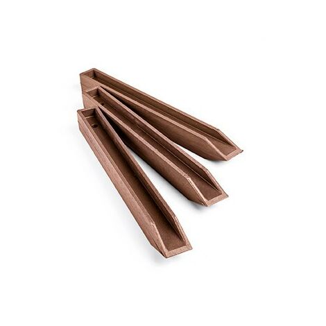 Piquet Ecolat pour bordure de jardin – Lot de 10 – Brun 38 cm – Profil en H pour stabilité – Fabriqué à partir de plastique recyclé