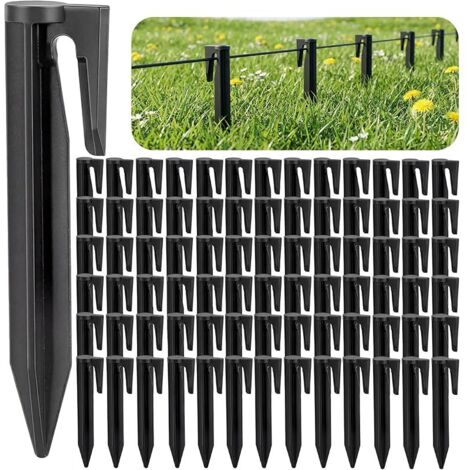 Piquet Fil Robot Tondeuse: Set de 200 Sardines de Fixation Piquets De Fixation pour Tondeuse Robot Cbles Périphériques Compatible avec Gardena Worx Bosch