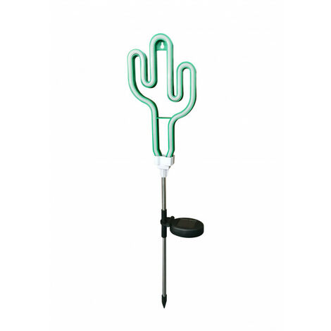 Piquet LED Solaire Cactus, Vert, Spéciale Extérieur (IP44)
