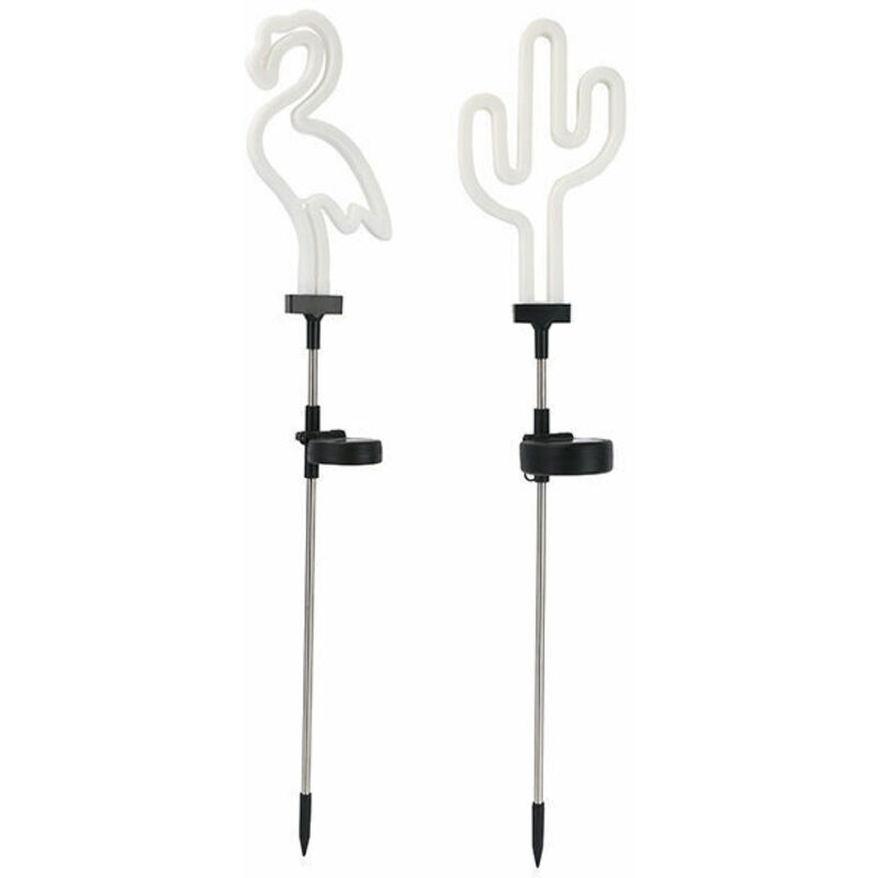 Piquet néon «Flamant Rose» LED solaire, Couleur, IP44-Spécial extérieur SOFLAMANT