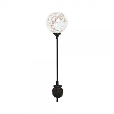 Piquet solaire globe en verre avec filament led blanc chaud