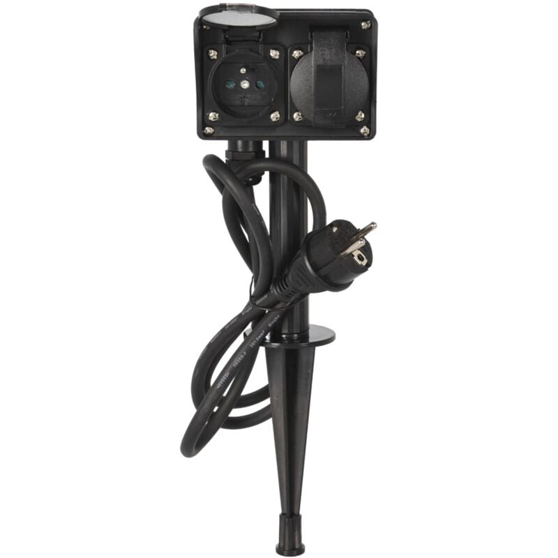 Wellhome - Piquet Well Home Garden avec 2+2 prises françaises pour usage extérieur avec câble 1,5M