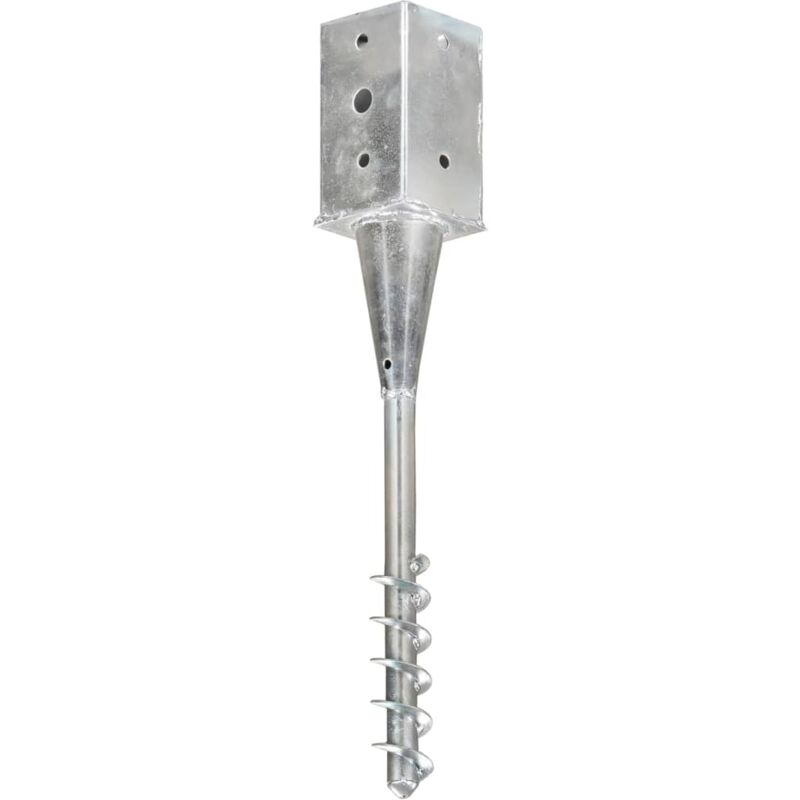 Vidaxl - Piquets au sol 2 pcs Argenté 8x8x57 cm Acier galvanisé