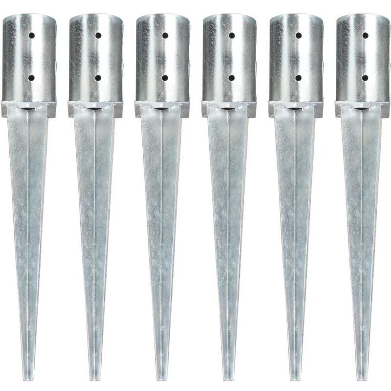 Vidaxl - Piquets au sol 6 pcs Argenté 8x61 cm Acier galvanisé