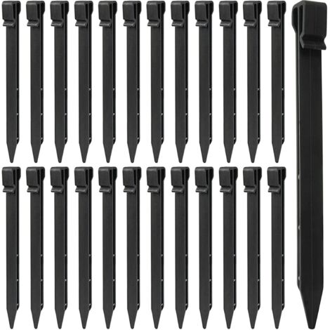 Piquets d'ancrage pour Bordure de Paysage 25 pièces , Piquets de Sol en Plastique , piquets de tente robustes , pointes d'ancrage pour tentes , planche , terrasse , bordure , jardin de pelouse , extér