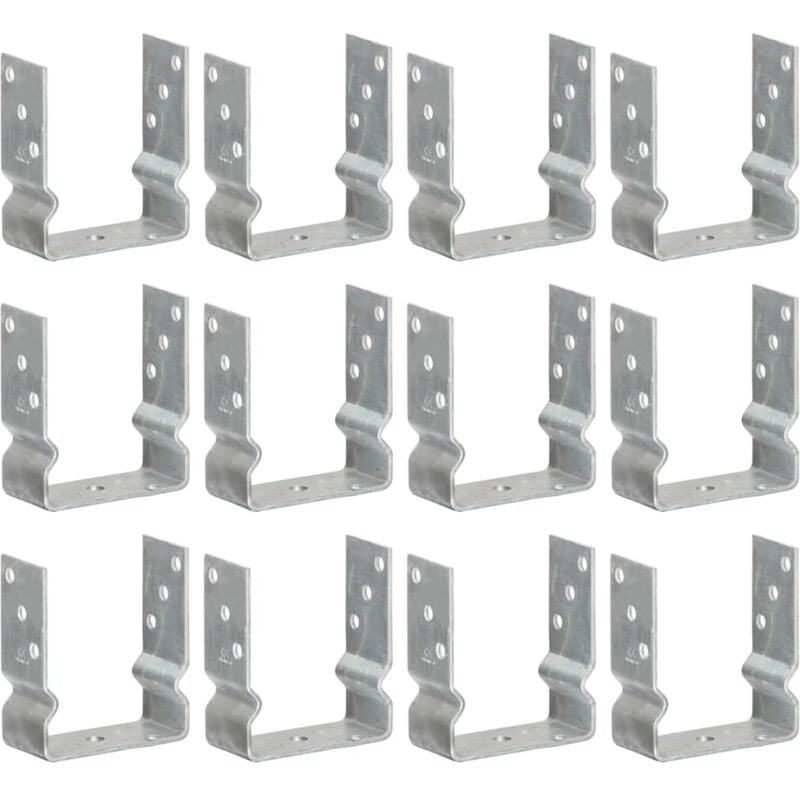 Piquets de clôture 12 pcs argenté 12x6x15 cm acier galvanisé Vidaxl