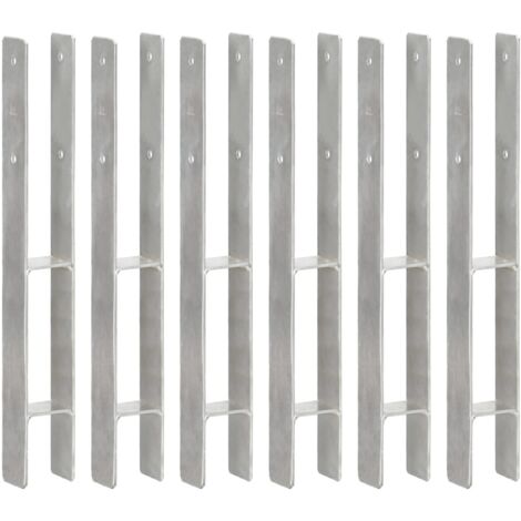 Piquets de clôture 6 pcs Argenté 7x6x60 cm Acier galvanisé vidaXL