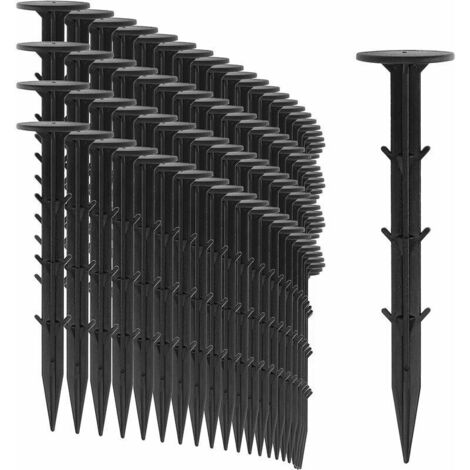 Piquets De Fixation Pour Bache - Pour Toison De Mauvaises Herbes [100 Pièces] - Extrêmement Stable - Ancrage De Sol En Plastique Incassable 21cmMINKUROW thsinde--