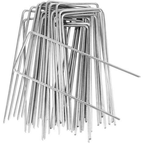 Piquets de Jardin 50 Pcs,agrafes Paillage Acier Inoxydable Piquets de Fixation en Acier pour Jardin Toiles de Paillages et de Jardinage Grillage Piquet Fixation Tente Sol Cheville Agrafes Jardinage