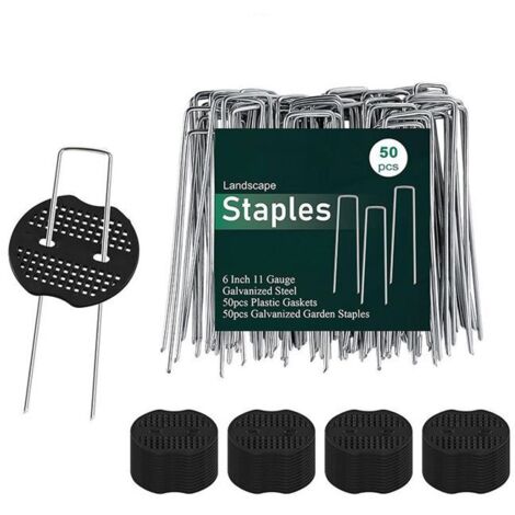 Piquets de Jardin 50 pièces + 50 Rondelles – Sardines pour Sol Dur, Agrafes de Jardin - Ancrages pour Tomates