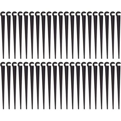 Piquets de Support de Tuyau d'irrigation Support Piquet de Tube Irrigation Goutte à Goutte Plastique Outil de Jardinage,Paquet de 100-LIAIKI