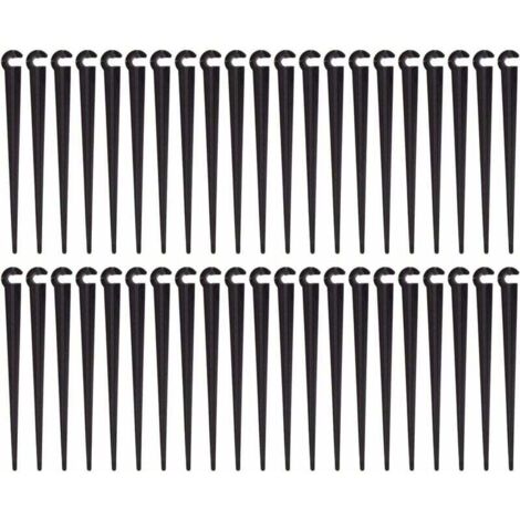 Piquets de Support de Tuyau d'irrigation Support Piquet de Tube Irrigation Goutte à Goutte Plastique Outil de Jardinage,Paquet de 100（Taille d'ouverture 1/4 pouce）