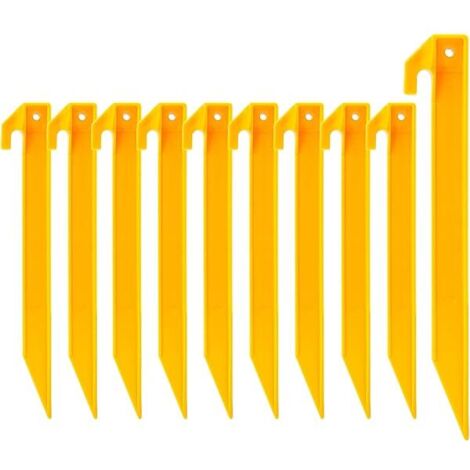 Piquets De Tente En Plastique - 225 X 22 Mm - Pour Tentes De Plage Canopées Bâches Et Structures De Jardin - Lot De 10