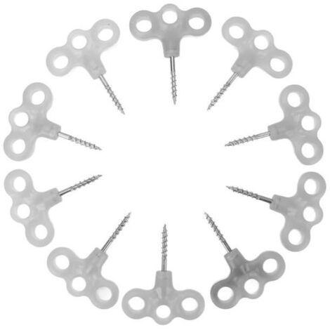 Piquets de tente lumineux - Ensemble de 10 pièces - ABS 3 trous vis spirale - Gris
