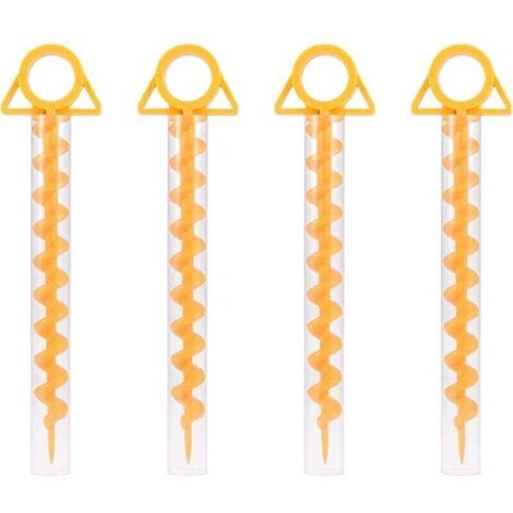 Piquets de tente spirales Ulisem, piquets de tente sardine, piquets de tente spirales en plastique robuste de 30 cm pour tentes, trampolines, animaux avec tube, lot de 4