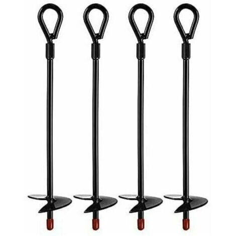 Piquets de terre en acier massif 15 pouces – Lot de 4 ancres pour tarières 5 pouces – Installation rapide dans sols argileux durs