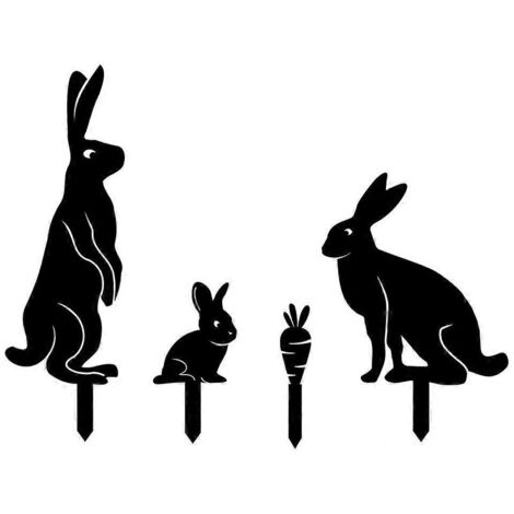 Piquets décoratifs Carotte Lapin de Pâques, panneau acrylique pour jardin, décoration fête, accessoire extérieur.