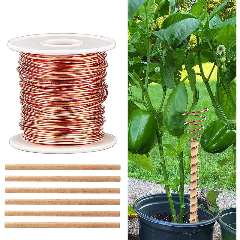 Linghhang - Piquets pour plantes d'électroculture en fil de cuivre, fil de cuivre pour l'électroculture de plantes de jardin et de légumes