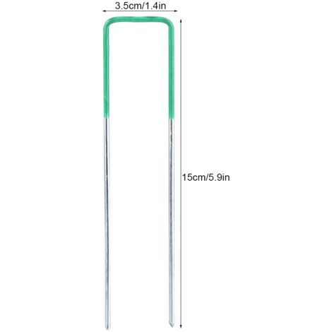 [Piquets pour Terrain] 100 Piquets de Fixation U en Acier Galvanisé pour Protection Solaire et Gazon Artificiel