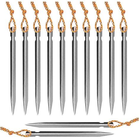 Piquets Tente,Sardines Camping,12 Pièces Sardines de Fixation,Sardines Tente Camping Piquet Tente Aluminium Chevilles en Titane Forme De V Accessoires De Tente De Camping-18cm