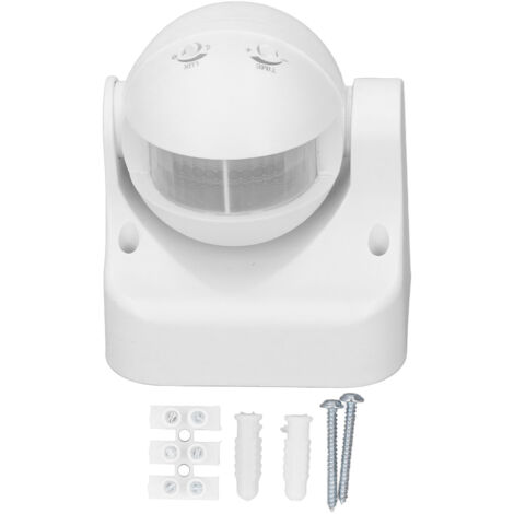 PIR-Bewegungsmelder, IP44 wasserdicht, strahlungsfrei, 110–240 V Wechselstrom, ABS-Gehäuse, Weiß