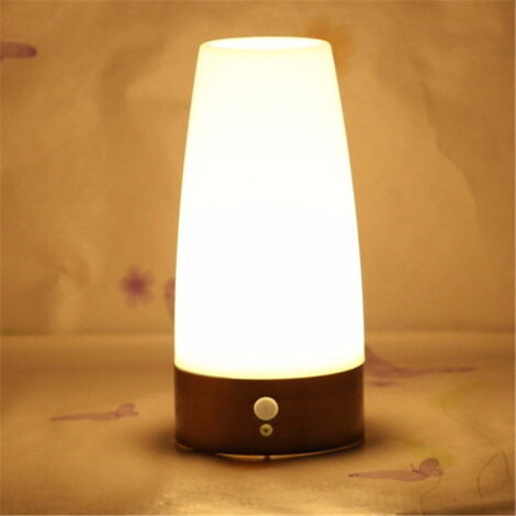 PIR Montion Sensor LED Lampe de Table Veilleuse de Chevet, 3 Modes Lampe de Bureau Lampe de Chevet Moderne Veilleuse pour Chambre Salon Bureau