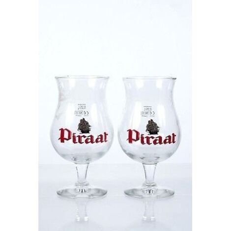 Piraat - Lot de 2 verres calice belge - Verres à bière officiels